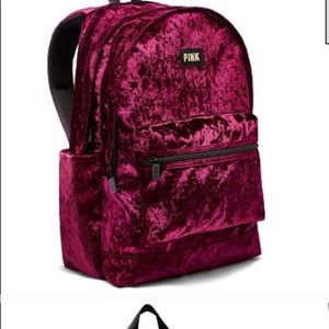NEW PINK velvet backpack